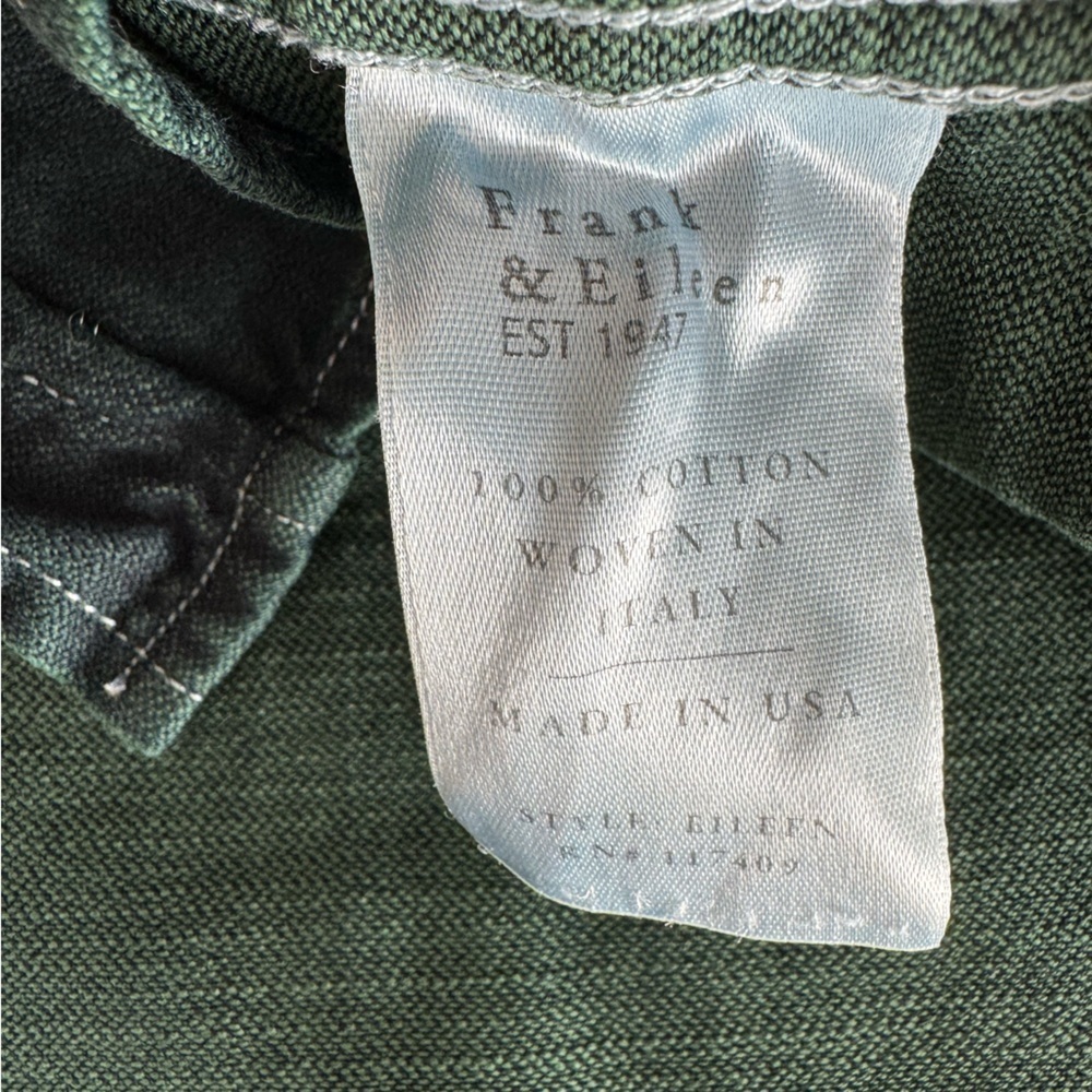 Frank Eileen “Eileen” Relaxed Button-Up Shirt S famous denim Indigo Green RARE - Picture 10 of 10